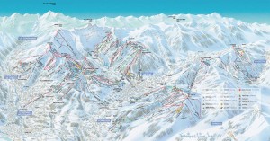 Mapa sjezdovek v Megève (Mont Blanc, Francie)